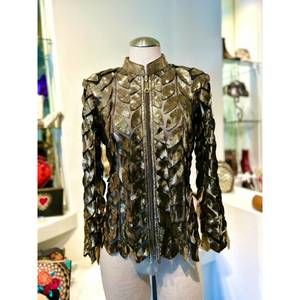 NEW NATTO leaves floral jacket in gold